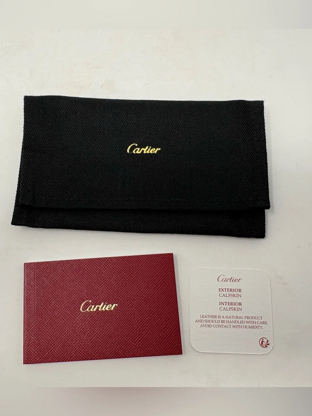Cartier Panthere Black Calfskin Leather Wallet Card Holder SLG Slim Minimalist